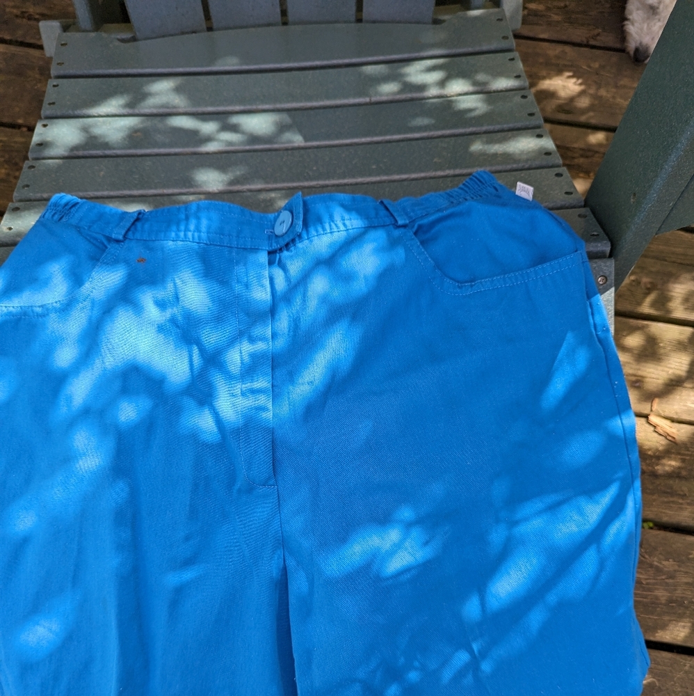 Vintage Lily's of Beverly Hills Flat front elasticized Ctn blend Bermudas Sz 14